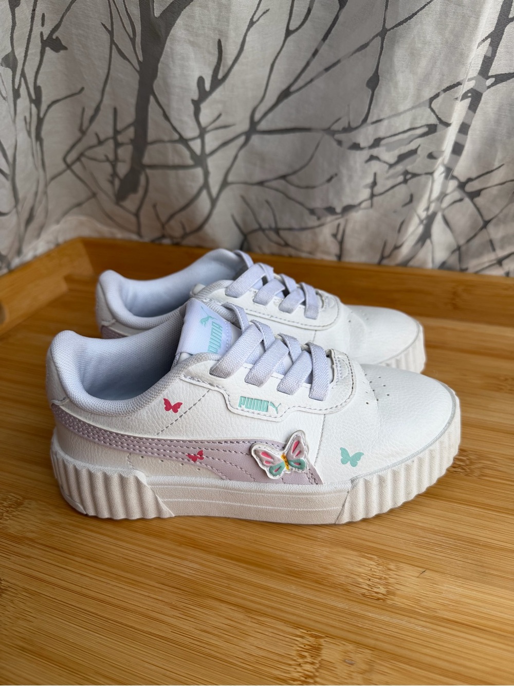 Puma Kids' White & Light Purple Butterfly Sneakers